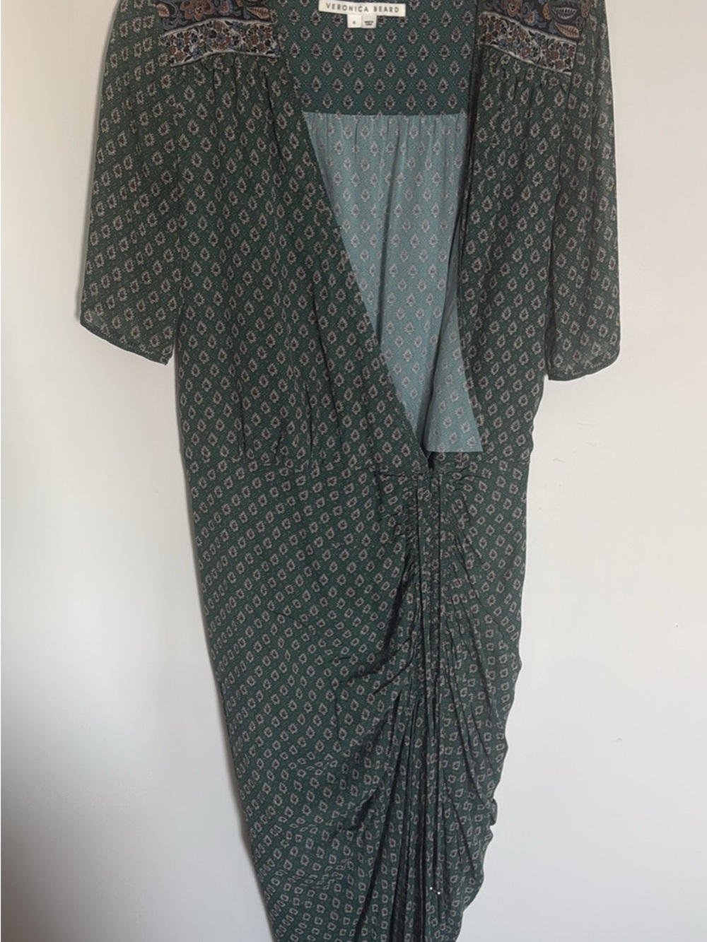 Veronica Beard Green Printed Maxi Dress - Picture 2 of 3